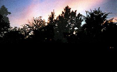 le chemin de Flagy au cr&eacute;puscule
